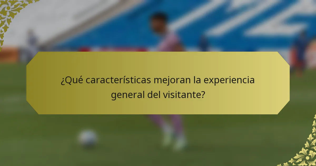¿Qué características mejoran la experiencia general del visitante?
