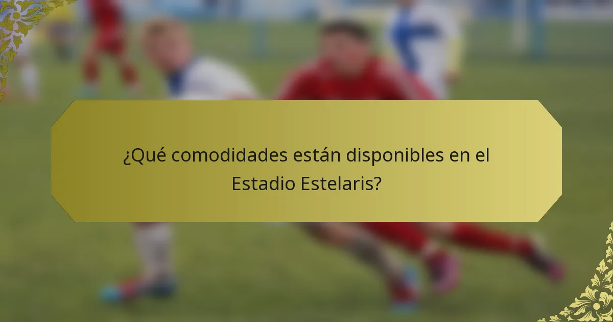 ¿Qué comodidades están disponibles en el Estadio Estelaris?